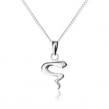 Nyakék 925 ezüstből, fényes hullámos kígyó, enyhe állítható lánc