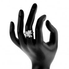 925 ezüst gyűrű, csillogó lepke átlátszó cirkóniákkal kirakva