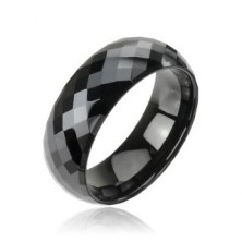 Tungsten gyűrű - fekete, disco gömb