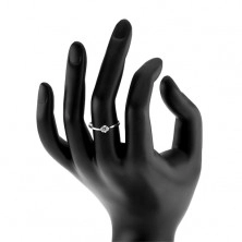 Gyűrű 925 ezüstből, csillogó kerek cirónia foglalatban