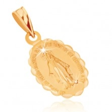 Medál 9K sárga aranyból - kétoldalas medál Szűz Máriával