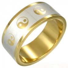 Aranyozott gyűrű - Jin Jang szimbólumok