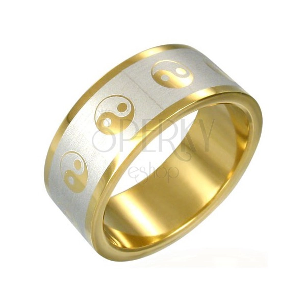 Aranyozott gyűrű - Jin Jang szimbólumok