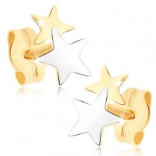 Bedugós fülbevaló 9K sárga aranyból - kétszínű csillagok