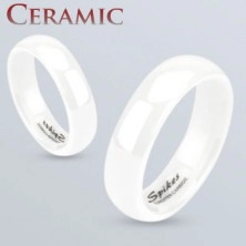 Fehér kerámia gyűrű, sima lekerekített felület, magas fény, 6 mm
