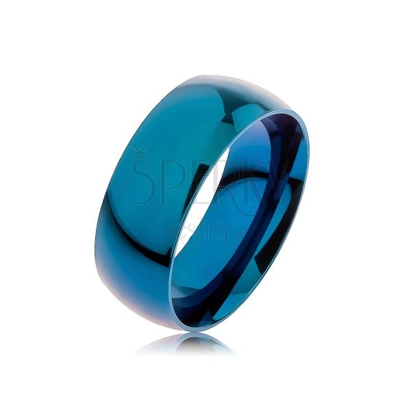 Gyűrű 316L acélból, kék szín, titániummal adonizált, 8 mm