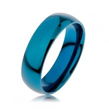 Gyűrű sebészeti acélból kék színben, titániummal anodizált felülettel, 6 mm