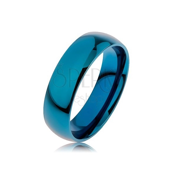 Gyűrű sebészeti acélból kék színben, titániummal anodizált felülettel, 6 mm