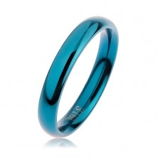 Kék acél gyűrű, lekerekített sima felület magas fénnyel, 3 mm
