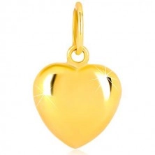 Medál 9K sárga aranyból - kidomborodó szív, tükörfény, kétoldalas
