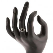 Patináns gyűrű 925 ezüstből, fekete színű ovális, golyók, magas fény