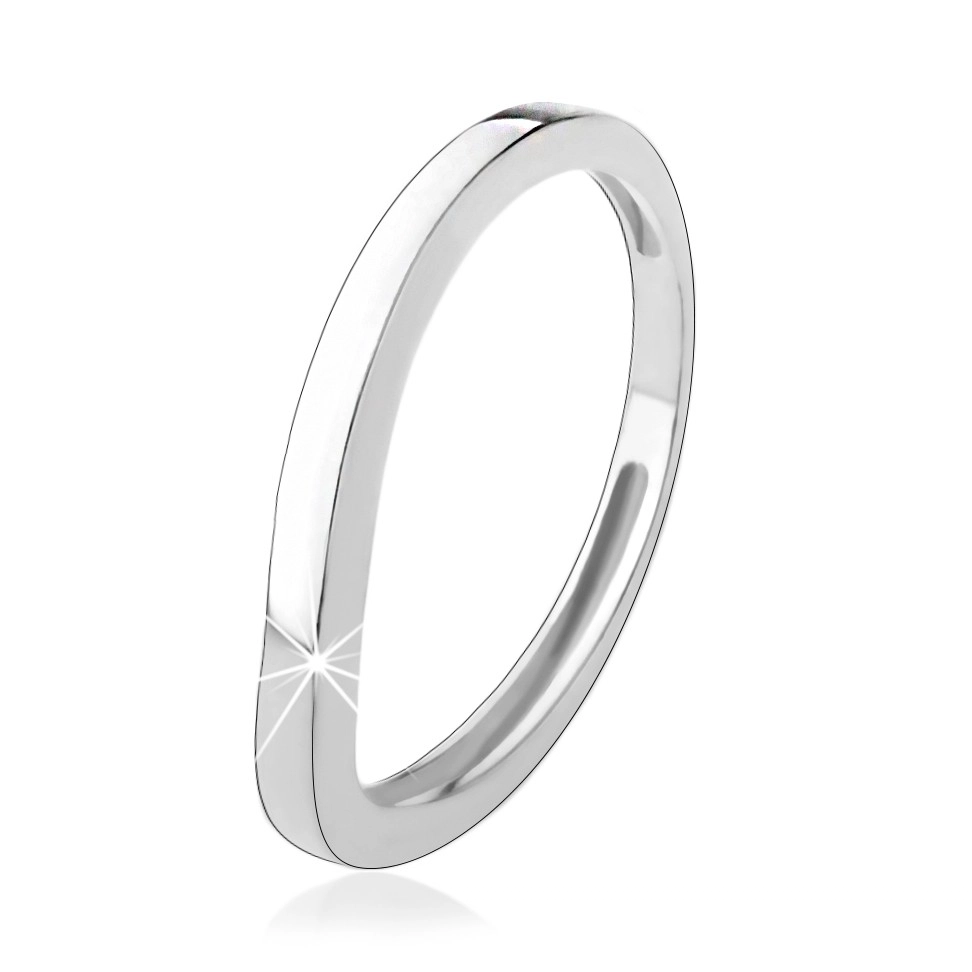 925 ezüst gyűrű, hullámos vonal, fényes sima felület - Nagyság: 59