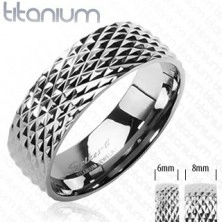 Titánium karikagyűrű - kígyóbőr mintázat