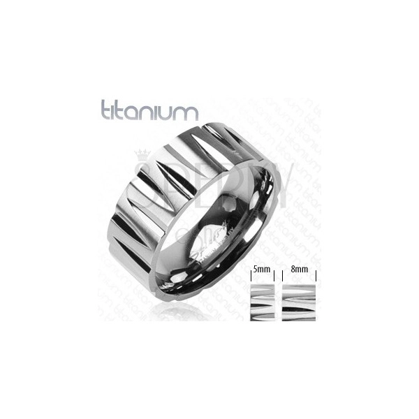Titánium gyűrű - puskagolyó alakú bevágások