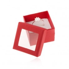 Papír doboz gyűrűre vagy fülbevalóra, átlátszó felső rész