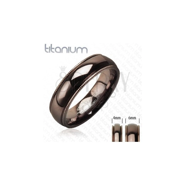 Titánium karikagyűrű - bordázott szegély