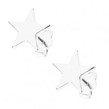 925 ezüst fülbevaló, egyenletes csillag, fényes felület, stekkerek