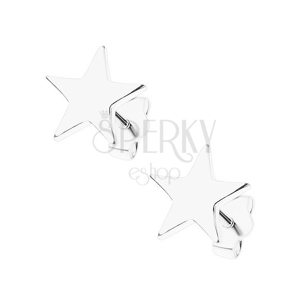 925 ezüst fülbevaló, egyenletes csillag, fényes felület, stekkerek