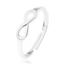 Fényes 925 ezüst gyűrű, állítható, végtelen szimbólummal - INFINITY