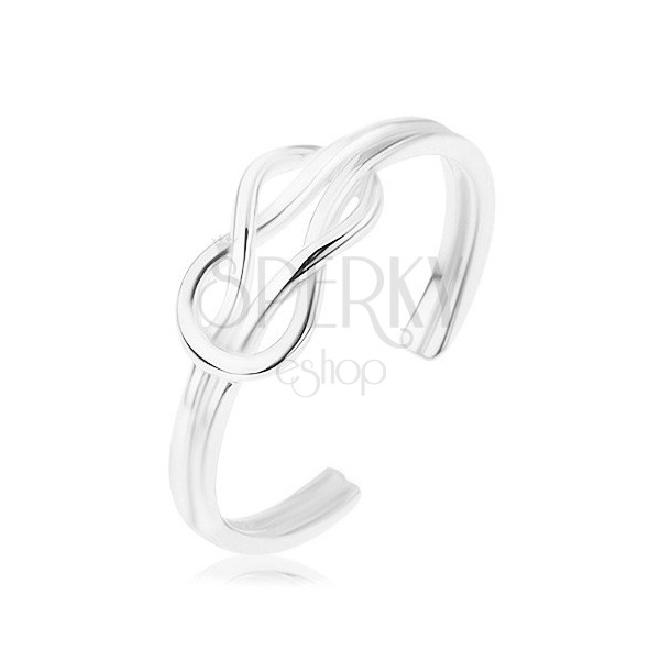 Állítható 925 ezüst gyűrű, csomópont típus - kapcsolási felület, dupla szár
