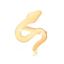 585 arany piercing, ívelt - hullámos kígyó, fényes lapos felszín