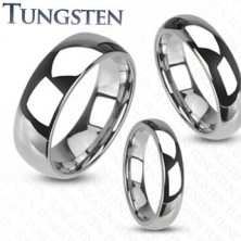 Tungsten gyűrű - sima és fényes karikagyűrű ezüst színben, 8 mm