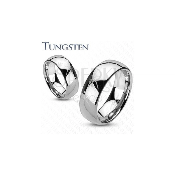 Tungsten gyűrű - sima, fényes felszín, Gyűrűk ura motívum, 8 mm