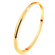14K vékony arany karikagyűrű, sima enyhén kidomborodó felület