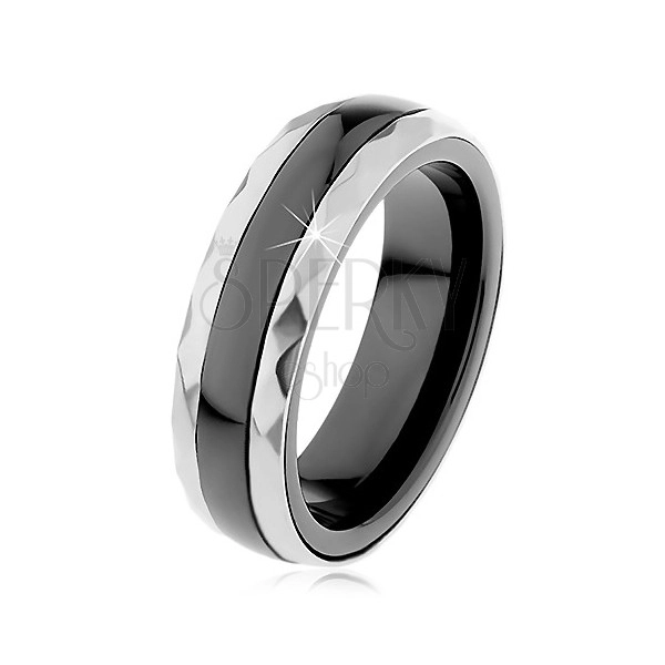 Kerámia gyűrű, csiszolt acél és ezüst színben