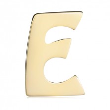 14K arany medál fénylő és sima felülettel, nagy nyomtatott E betű
