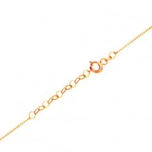 14K arany nyaklánc - csillogó vékony lánc, medál - kis, lapos szív