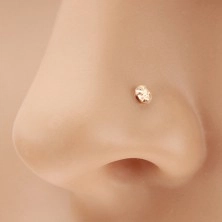 585 arany orr piercing, egyenes szárú - csillogó cirkónia átlátszó színben, 1,5 mm