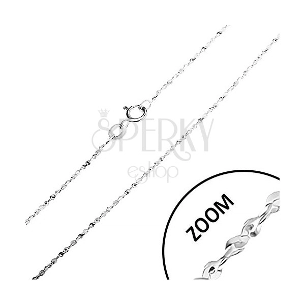 925 ezüst nyaklánc, spirál s alakú elemekből, szélesség 1,3 mm, hossz 460 mm