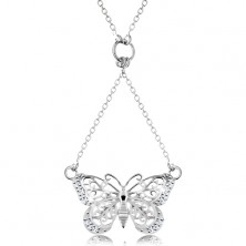 925 ezüst nyakék, nyaklánc és medál - kivágott pillangó