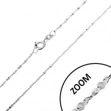925 ezüst nyaklánc - tekert vonal, spirálisan összekapcsolt szemek, szélessége 1,2 mm, hossza 450 mm