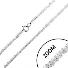 925 ezüst nyaklánc - sűrűn összekapcsolt szemek spirál alakban, szélesség 2 mm, hossz 460 mm 