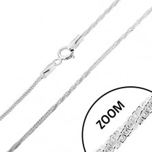 925 ezüst nyaklánc, kígyó minta - egyenes és tekert részek, szélesség 1,5 mm, hossz 460 mm 