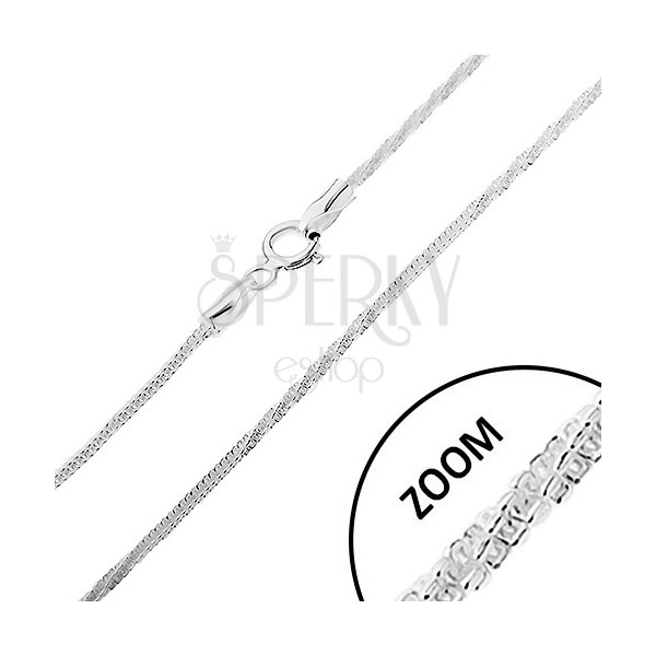 925 ezüst nyaklánc, kígyó minta - egyenes és tekert részek, szélesség 1,5 mm, hossz 460 mm 
