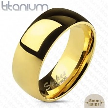 Lekerekített sima titánium karikagyűrű arany árnyalatban, 8 mm