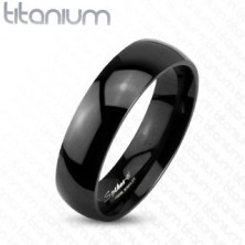 Fekete titánium gyűrű fényes, sima és kidomborodó felülettel, 8 mm 