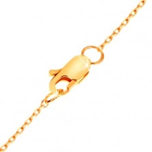14K arany nyaklánc - lapos végtelen szimbólum átlátszó briliánssal, csillogó lánc