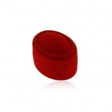 Piros ovális ajándékdoboz fülbevalóra vagy két gyűrűre, bársony felület