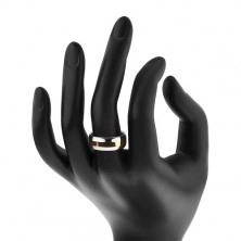 Volfrám gyűrű kétszínű változatban - arany színű sáv, 8 mm