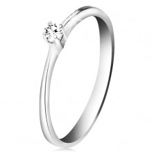 Briliáns gyűrű fehér 585 aranyból - csillogó átlátszó gyémánt négyágú foglalatban