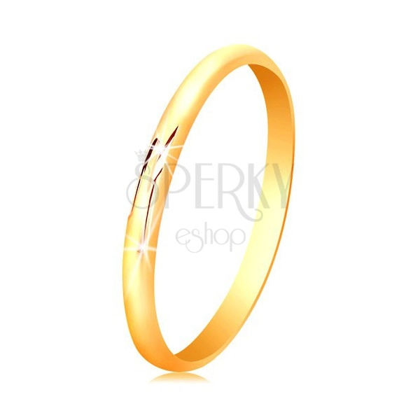 Gyűrű sárga 14K aranyból, sima, fényes és enyhén kidomborodó felület