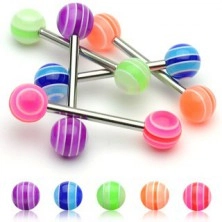 Nyelv piercing -  UV Multicolor Ball 