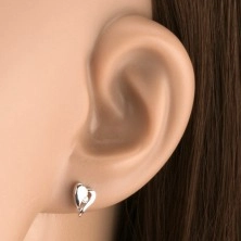 Briliáns fülbevaló fehér 14K aranyból - aszimmetrikus szív gyémánttal