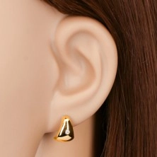 585 arany fülbevaló - csillogó átlátszó briliáns nagy lekerekített háromszögben