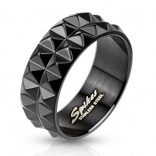 Gyűrű fekete sebészeti acélból csiszolt felülettel, 8 mm