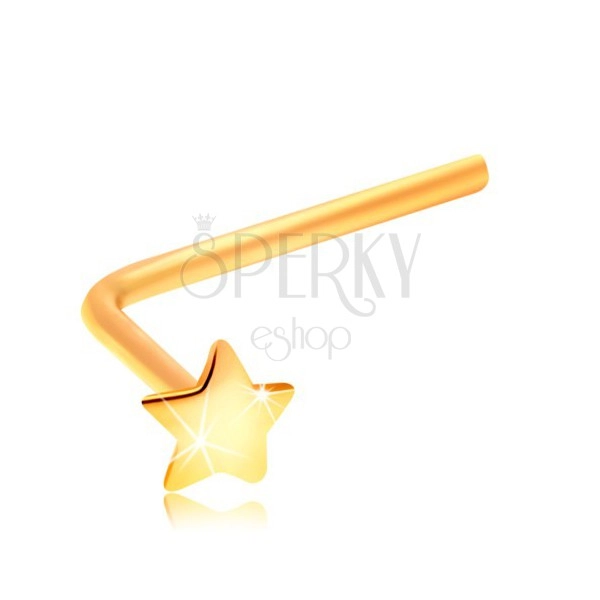 Orrpiercing sárga 14K aranyból - kis csillag, hajlított alak